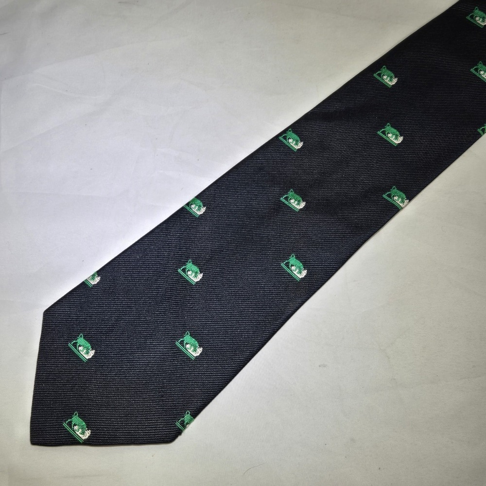 New York Stock Exchange Luncheon Club Silk Tie Bull vs Bear Wall Street Vintage